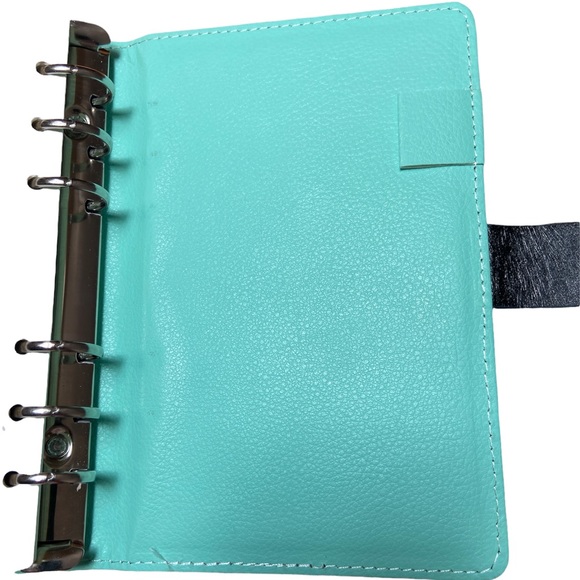 Locking Journal Black with Aqua Lining Card/Pen Holder-Undated Pages- New in Box - Picture 6 of 7